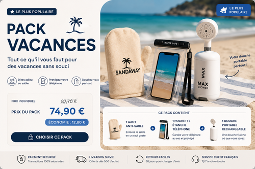 🌴 Pack Vacances – ⭐ Le plus populaire